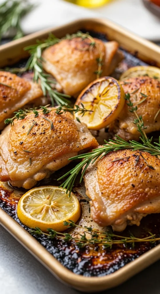 Baked Lemon Herb Chicken Thighs