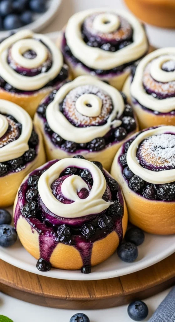 Blueberry Cream Cheese Cinnamon Rolls