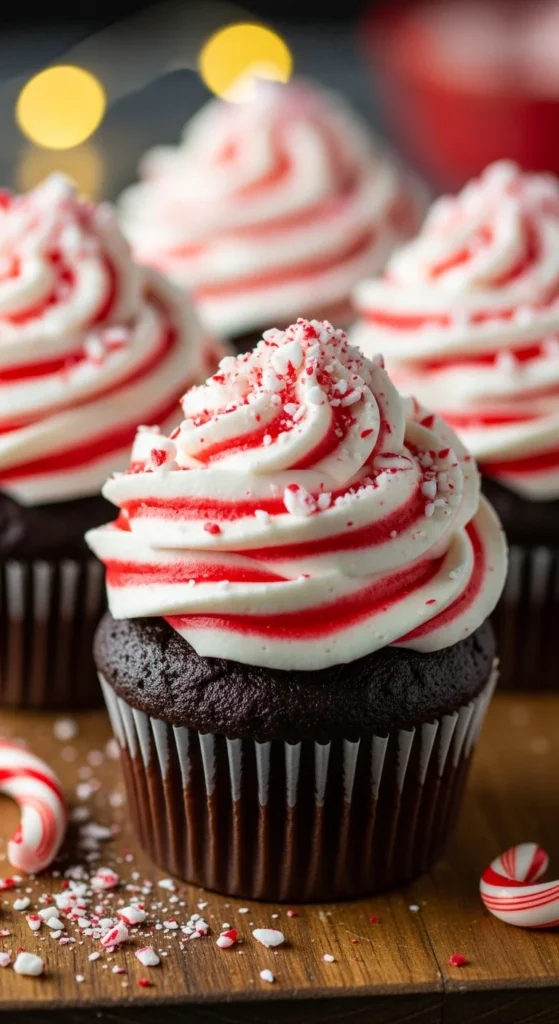Candy Cane Crunch Cupcakes