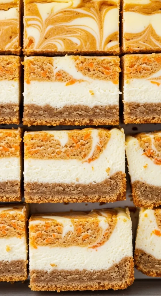Carrot Cheesecake Swirl Bars