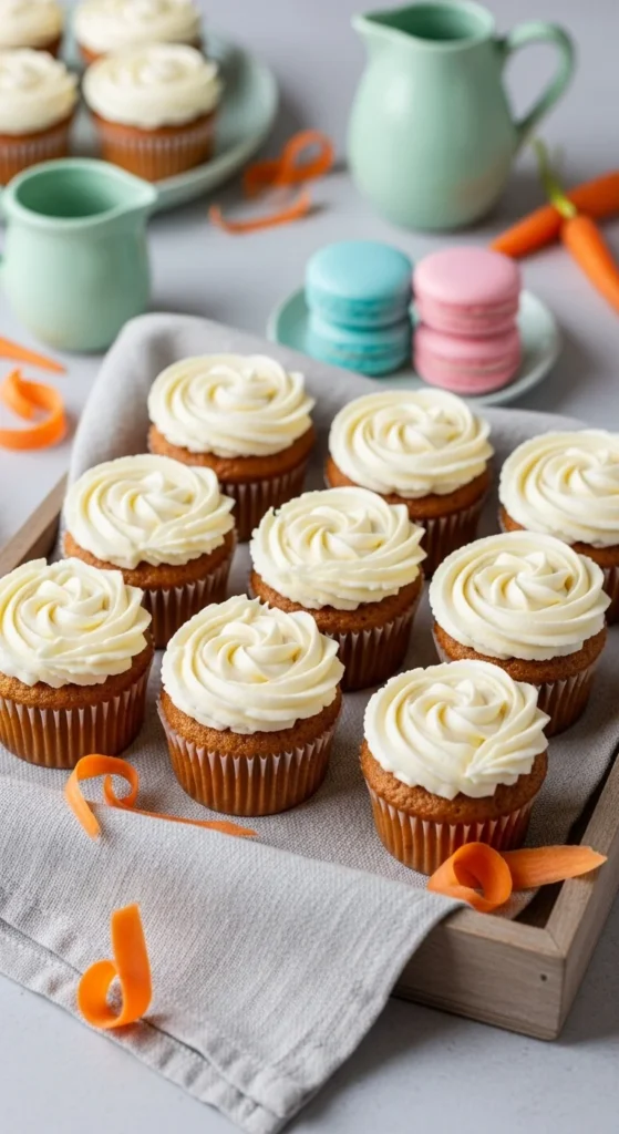 Carrot Cupcakes with Cream Cheese Swirl