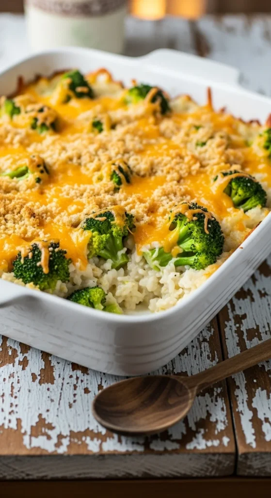  Cheesy Broccoli and Rice Bake