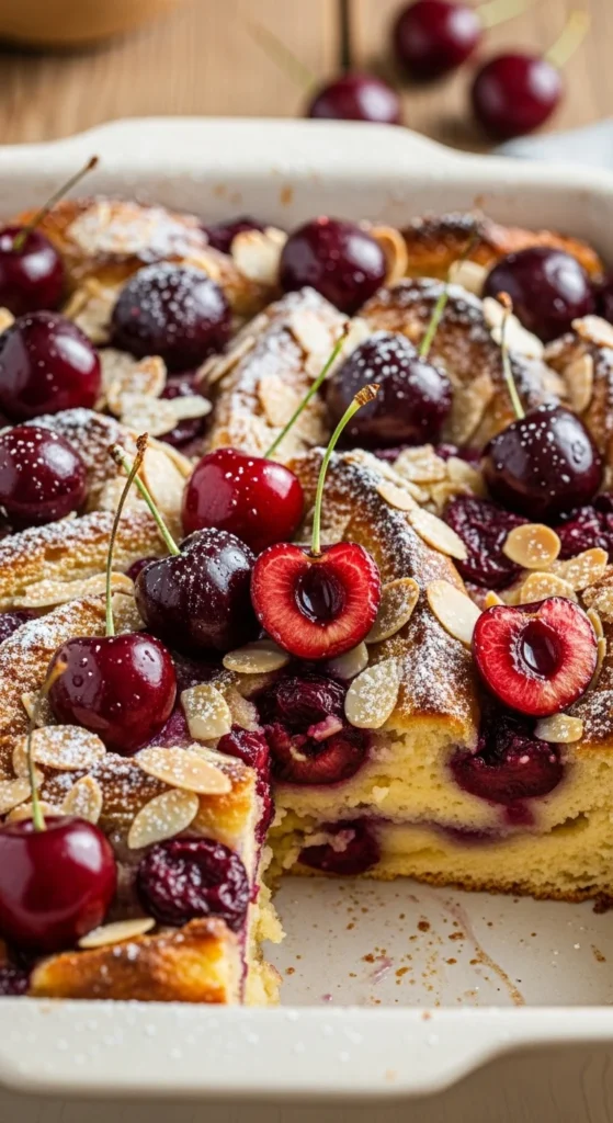 Cherry Almond Bread Pudding