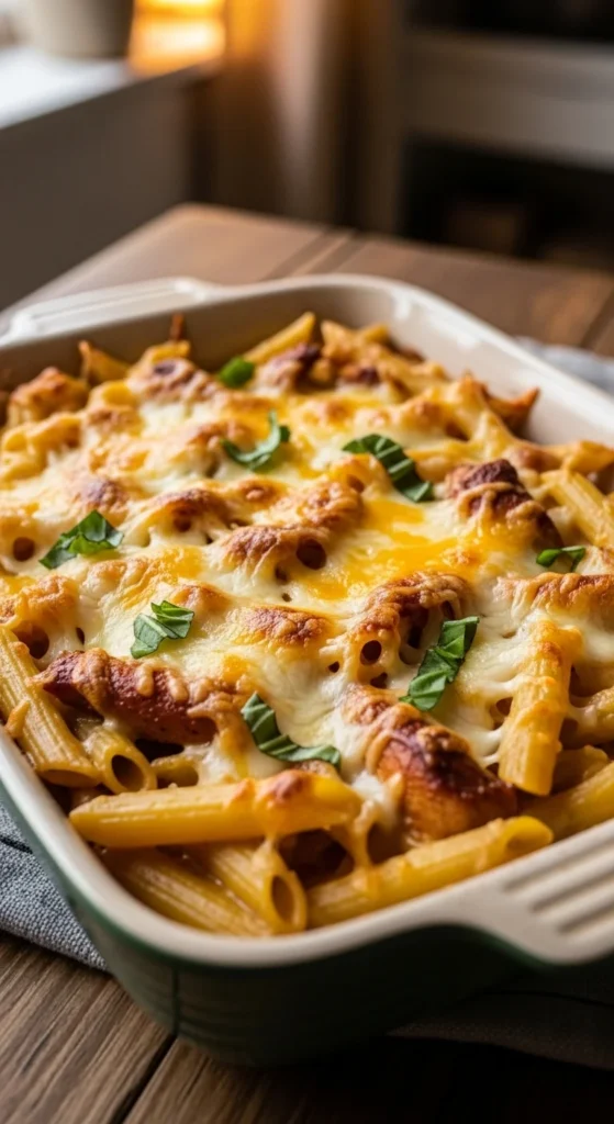 Chicken Alfredo Baked Pasta