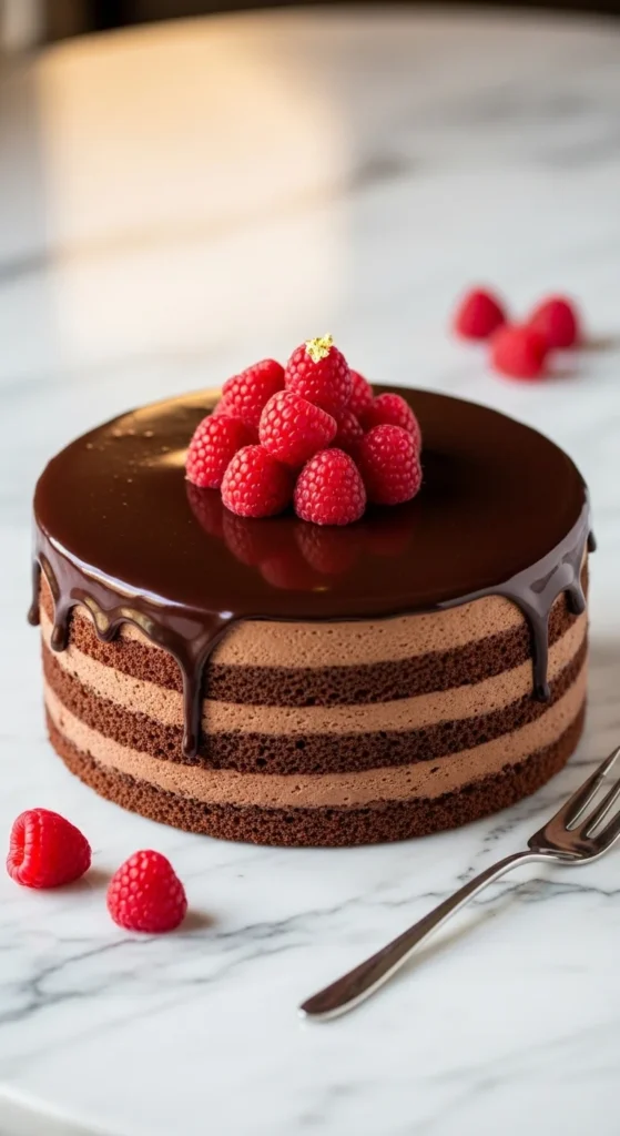 Chocolate Raspberry Mousse Cake