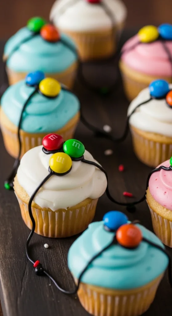Christmas Lights Cupcakes