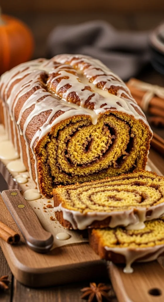 Cinnamon Roll Pumpkin Bread