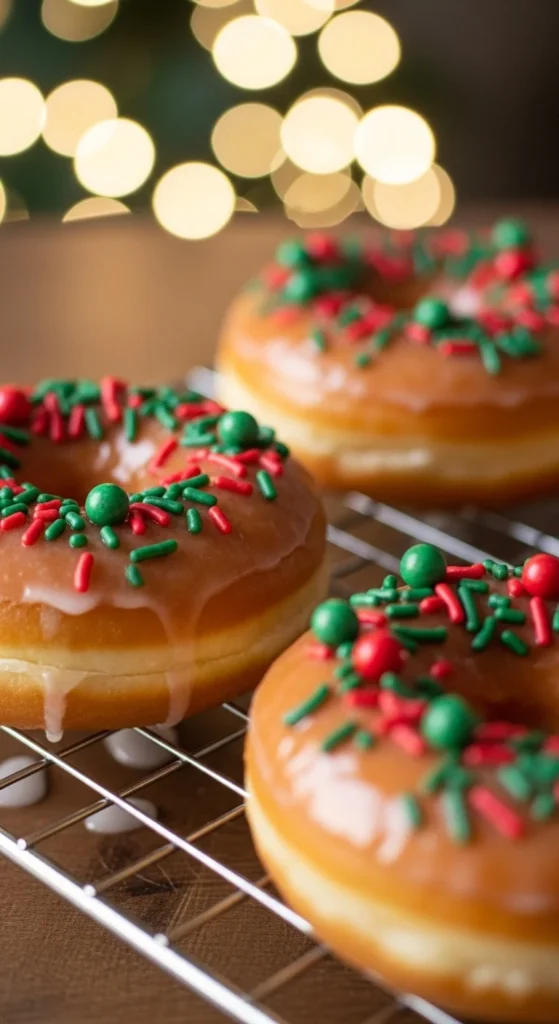 Classic Christmas Glazed Donuts