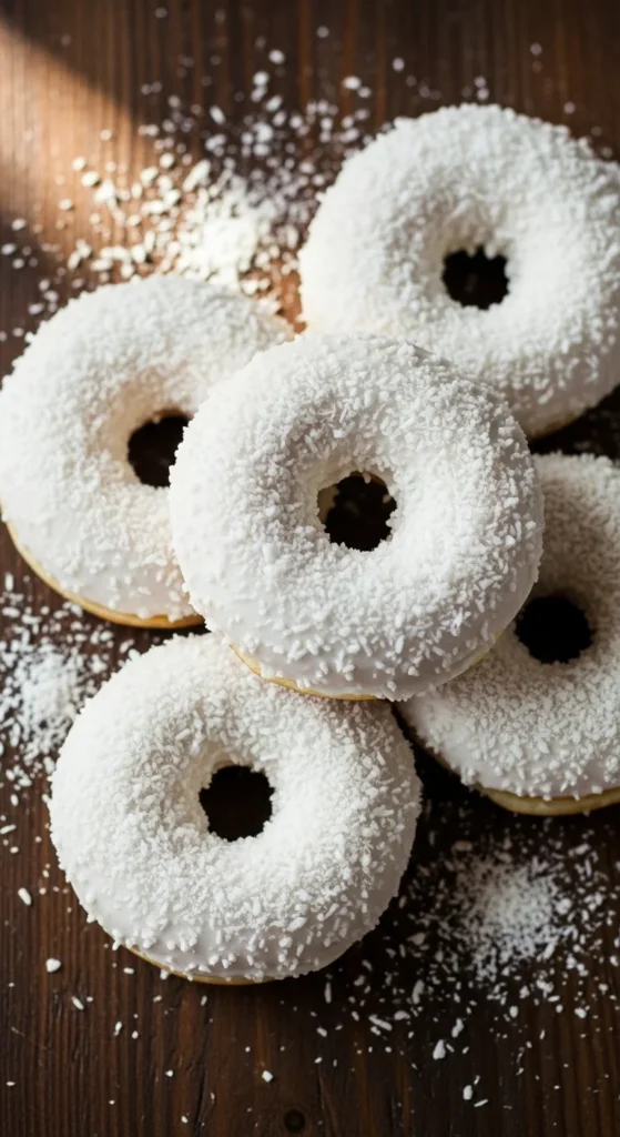 Coconut Snowflake Donuts
