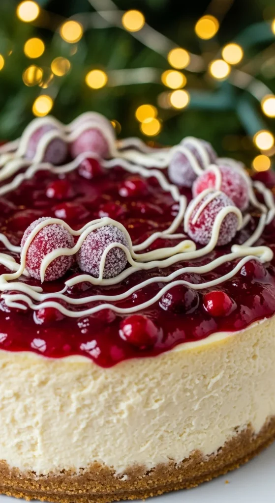 Cranberry White Chocolate Cheesecake