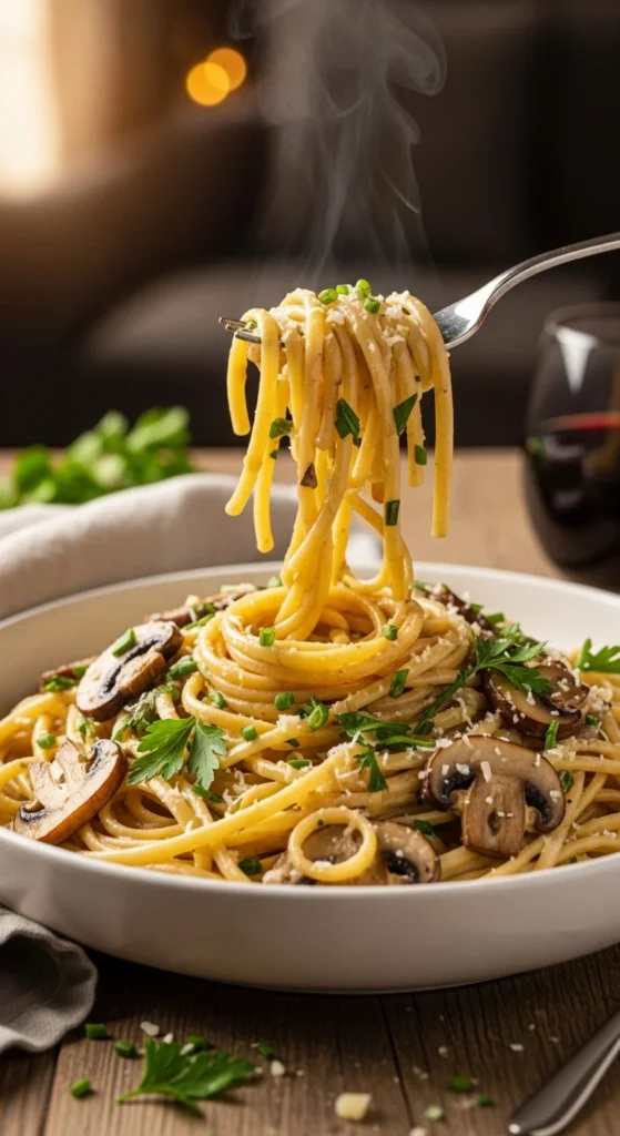 Creamy Mushroom Linguine