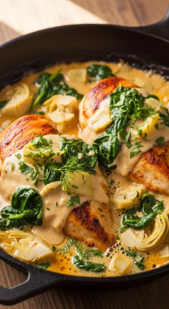 Creamy Spinach and Artichoke Chicken