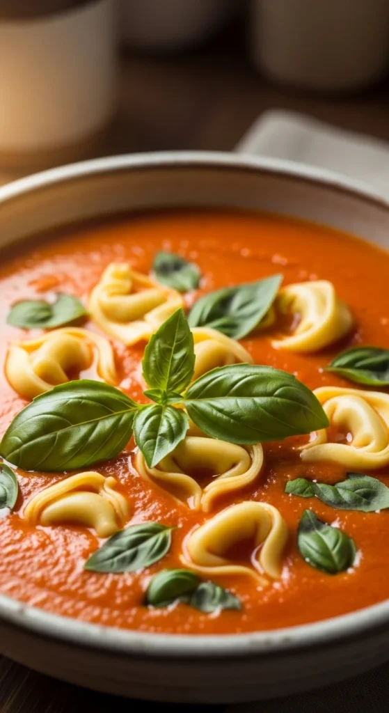 Creamy Tomato Basil Tortellini Soup