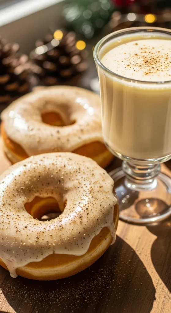 Eggnog Donuts with Nutmeg Glaze