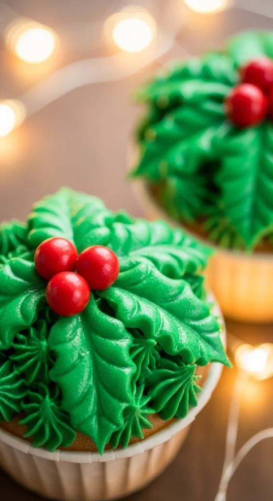 Holly Berry Cupcakes