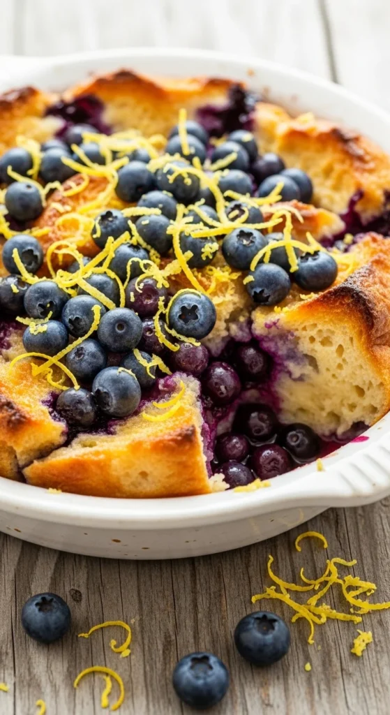 Lemon Blueberry Bread Pudding