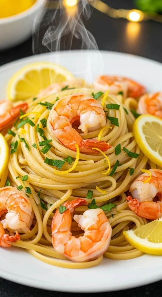 Lemon Butter Shrimp Pasta