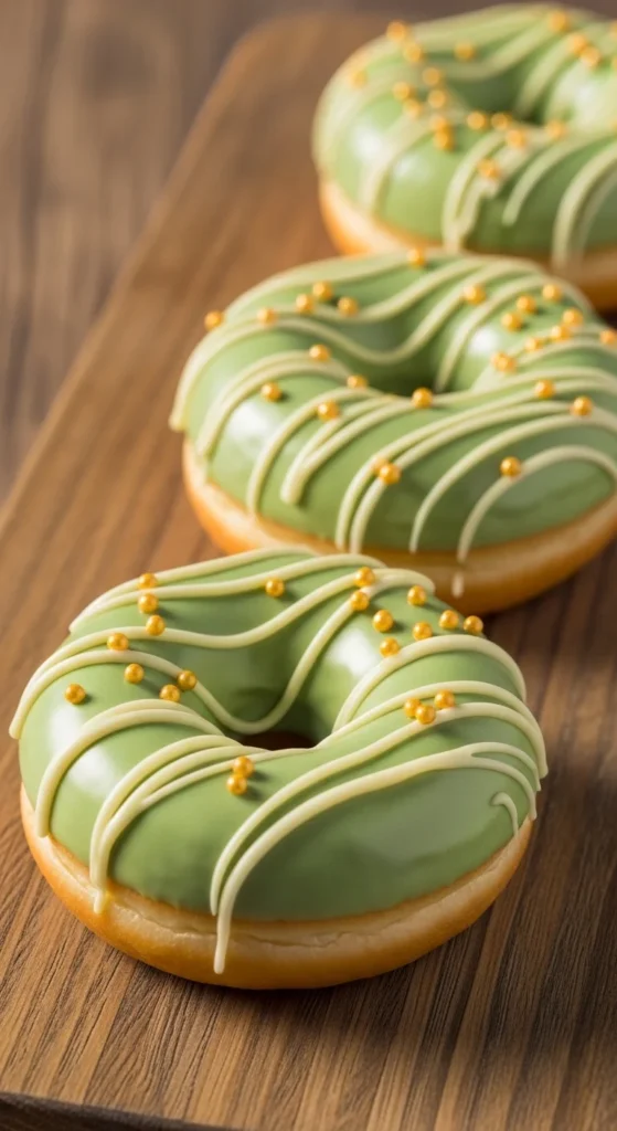 Matcha White Chocolate Donuts