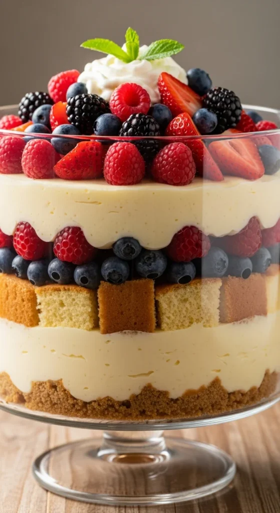 Mixed Berry Cheesecake Trifle