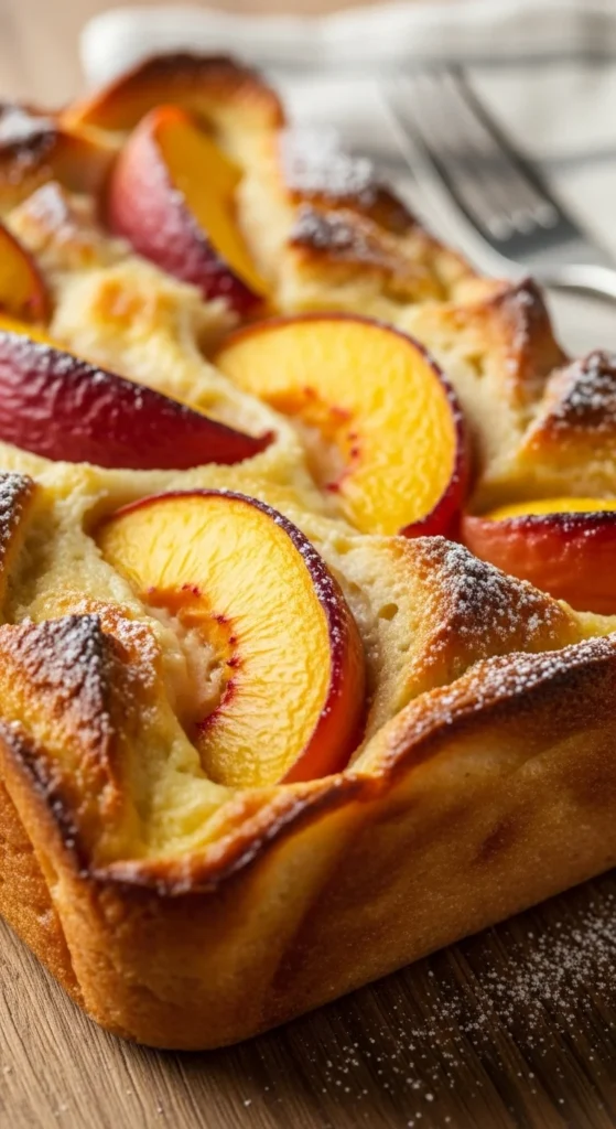 Peach Cobbler Bread Pudding