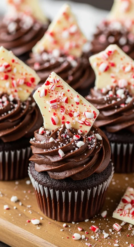 Peppermint Bark Cupcakes