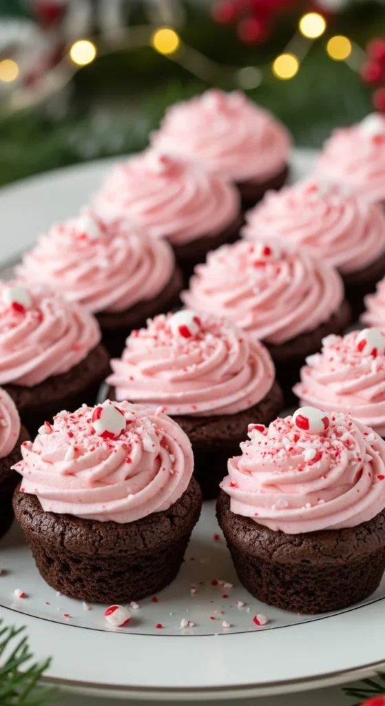 Peppermint Brownie Bites