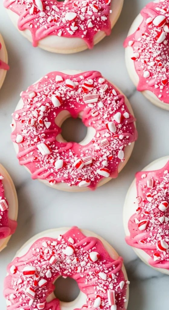 Peppermint Frosted Donuts