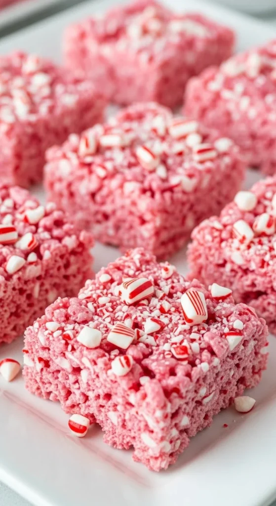 Peppermint Rice Krispie Treats