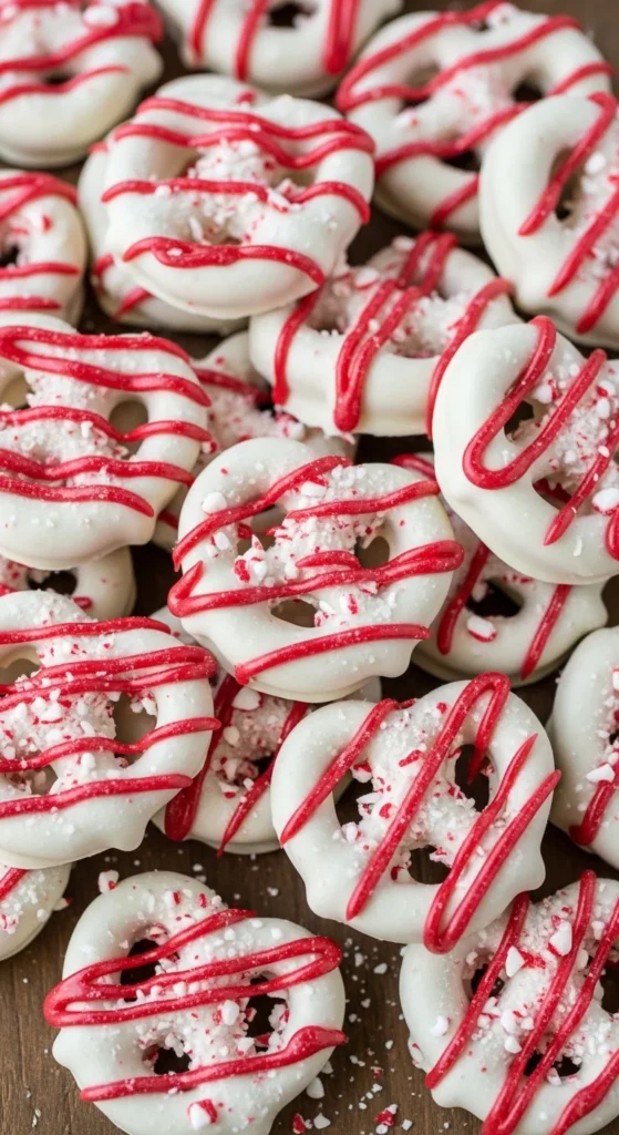 Peppermint White Chocolate Pretzels