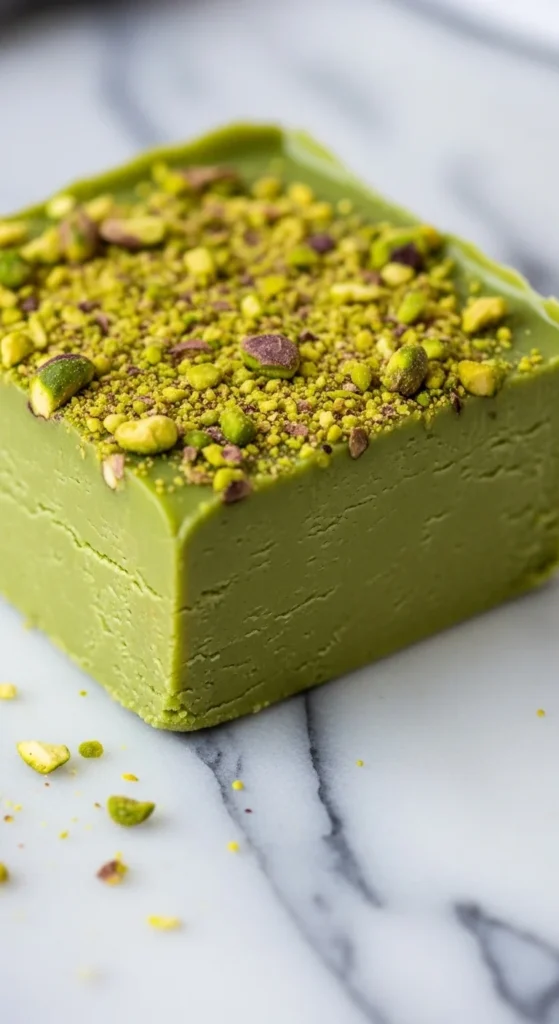 Pistachio White Chocolate Fudge