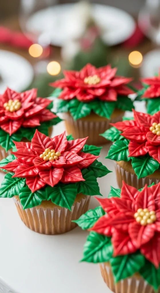 Poinsettia Cupcakes