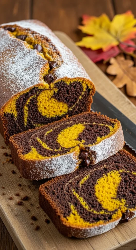 Pumpkin Chocolate Marble Bread