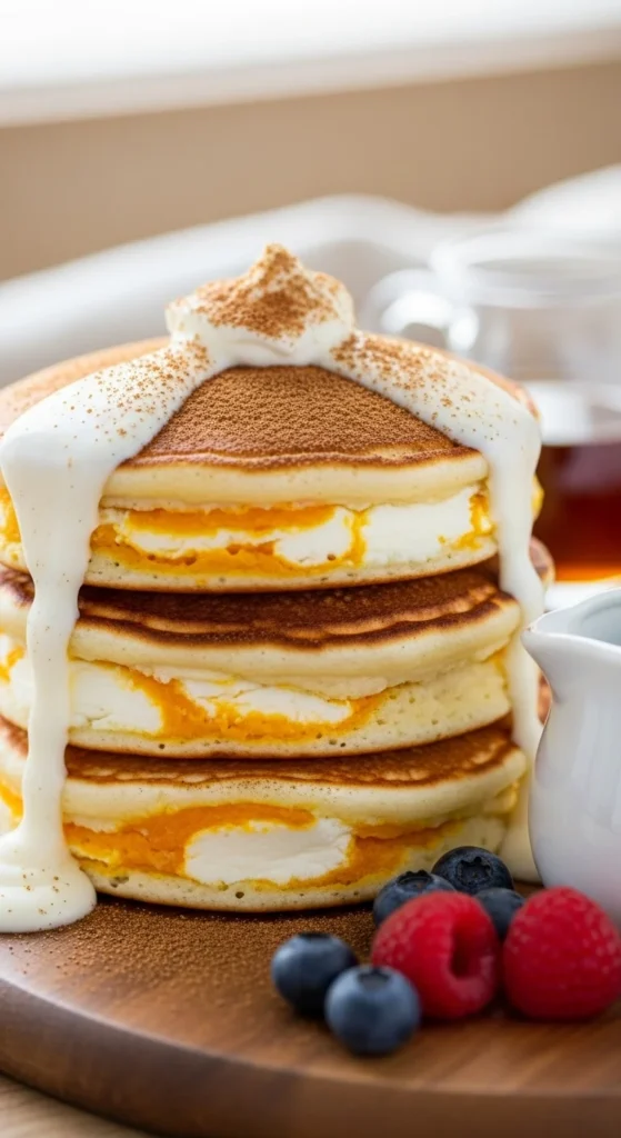 Pumpkin Cream Cheese Swirl Pancakes