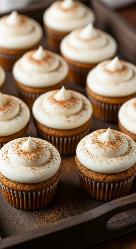 Pumpkin Cupcakes with Cream Cheese Frosting