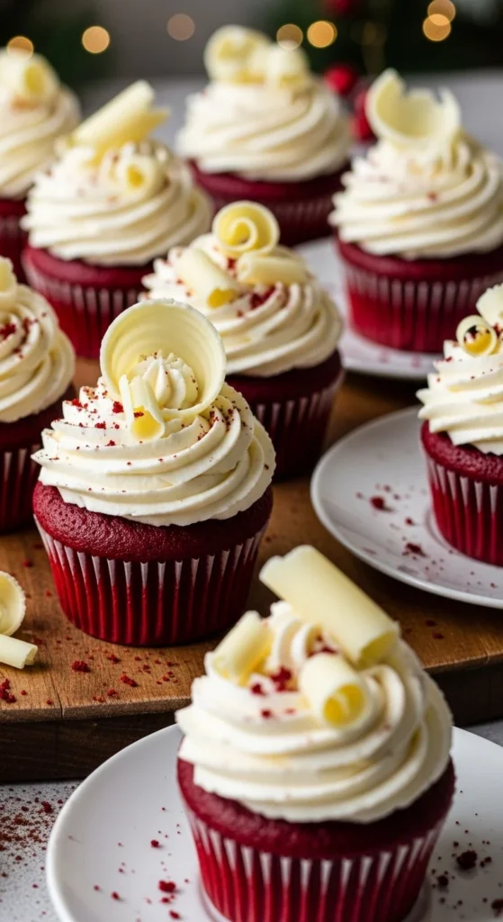 Red Velvet Christmas Cupcakes