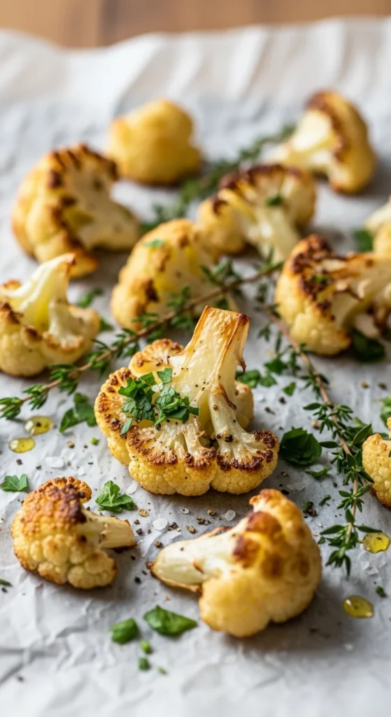 Roasted Cauliflower with Herbs