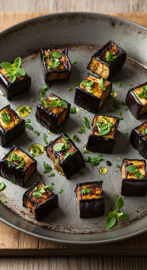 Roasted Eggplant Cubes