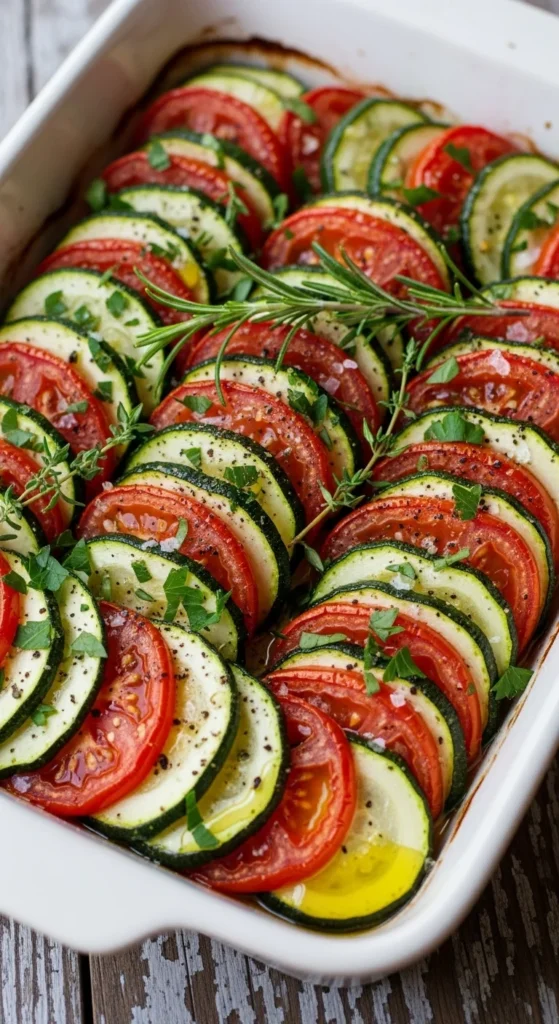 Roasted Tomatoes & Zucchini Bake