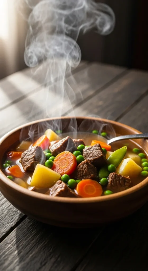 Slow-Cooked Beef and Vegetable Soup