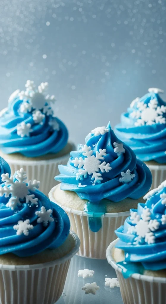 Snowflake Vanilla Cupcakes