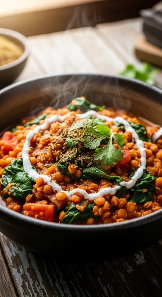 Spiced Lentil and Spinach Stew