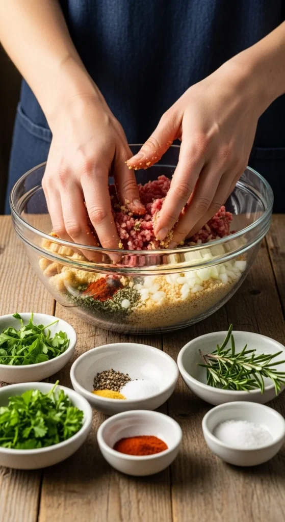 Mix Without Overworking the Meat