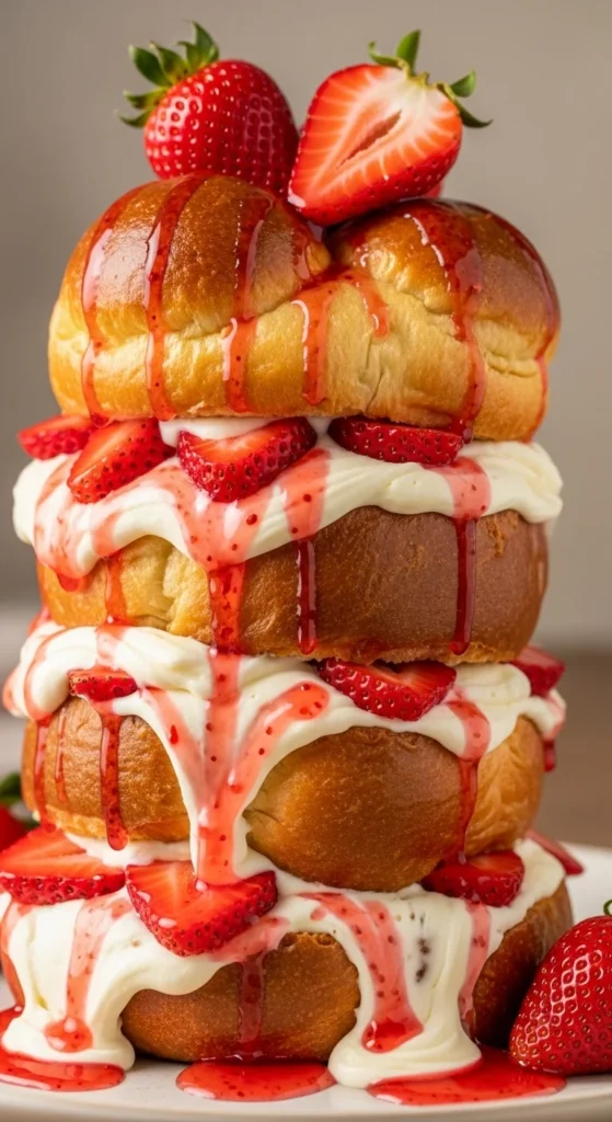 Strawberry Cream Cheese Bread Pudding