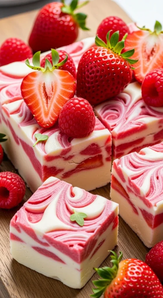 Strawberry Swirl Fudge