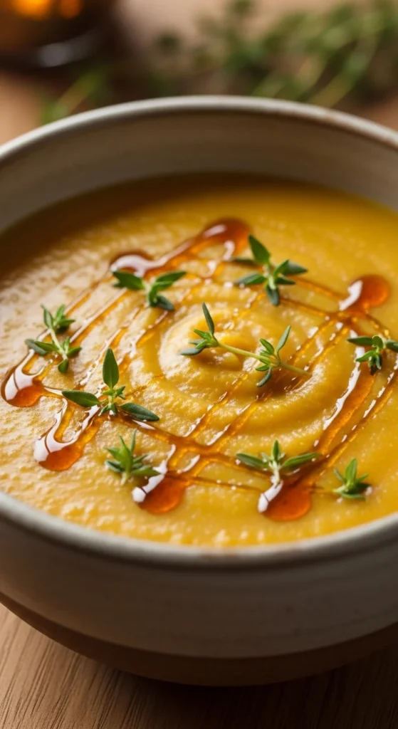Sweet Potato Soup with Maple and Thyme
