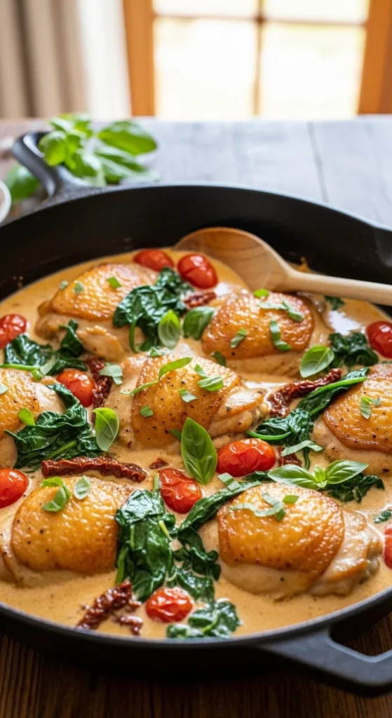 Tuscan Chicken with Spinach and Tomatoes