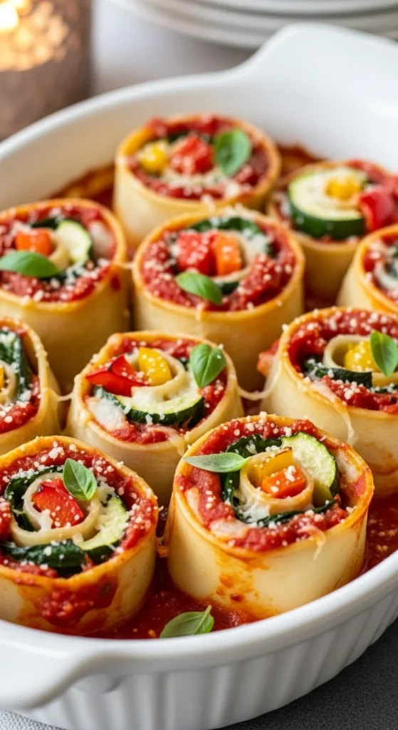 Vegetable Lasagna Rolls