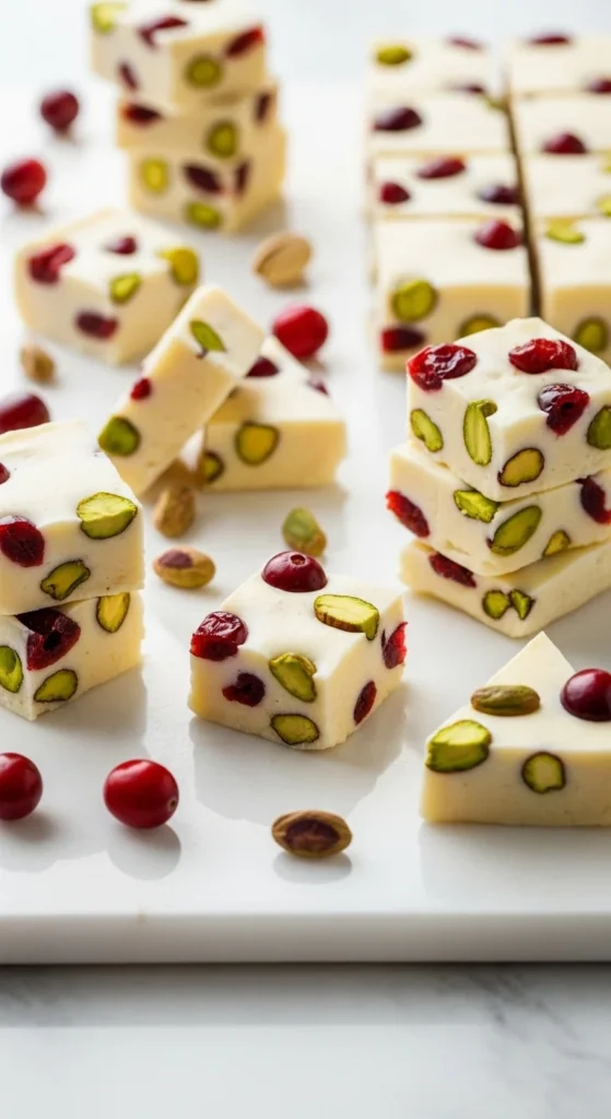 White Chocolate Cranberry Fudge
