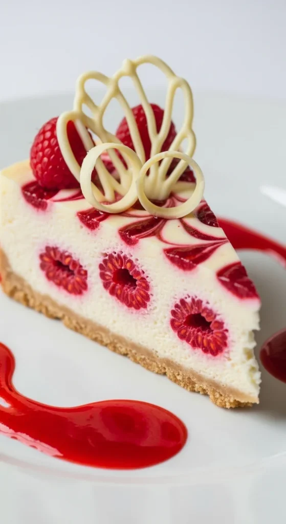 White Chocolate Raspberry Cheesecake
