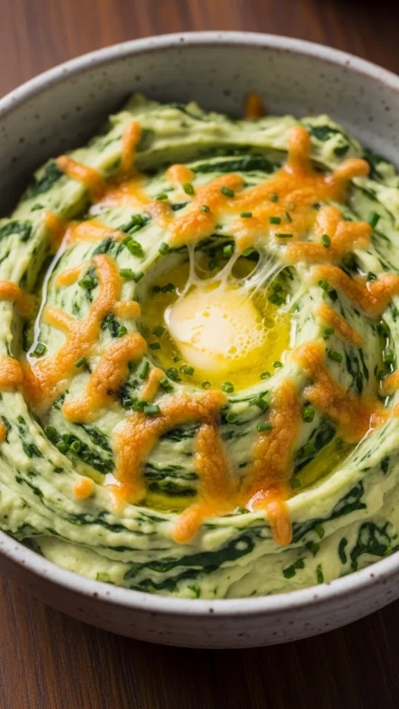Cheesy Spinach Mashed Potatoes